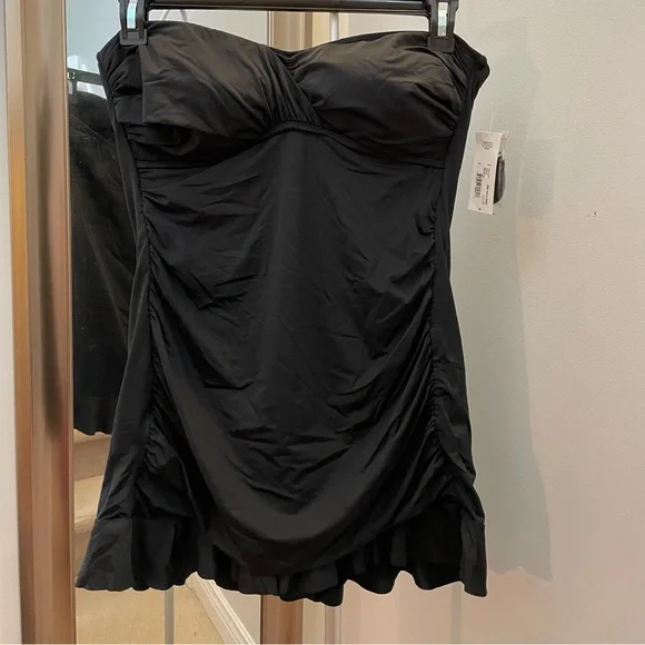 NWT a.n.a. black bathing suit with removable strap size 14 - Picture 1 of 7